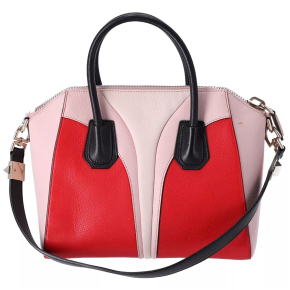 GIVENCHY Antigona Small Satchel Sugar Goatskin Tri-Color Red Pink Black - Picture 8 of 12
